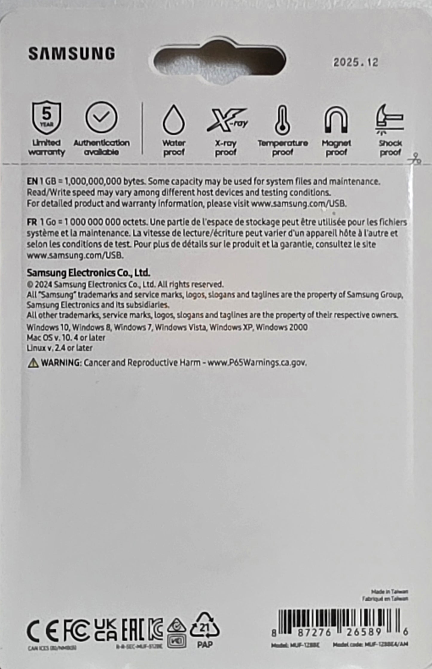 Samsung BAR Plus 128GB USB 3.1 Flash Drive – Black