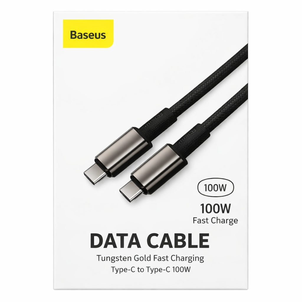 Baseus Tungsten Gold Fast Charging Cable (100 W Type‑C to Type‑C)