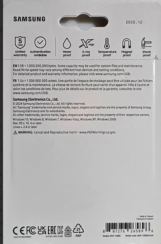 Samsung PRO Ultimate 128GB SDXC UHS‑I Memory Card (200MB/s Read, 130MB/s Write, U3 V30, 4K)