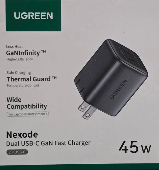 UGREEN Nexode 45W Dual USB‑C GaN Fast Charger